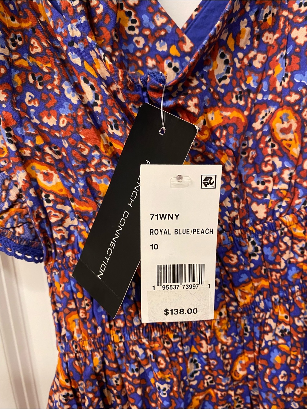 French Connection Purple and Orange Paisley Tiered Maxi Dress - NWT - Picture 4 of 4